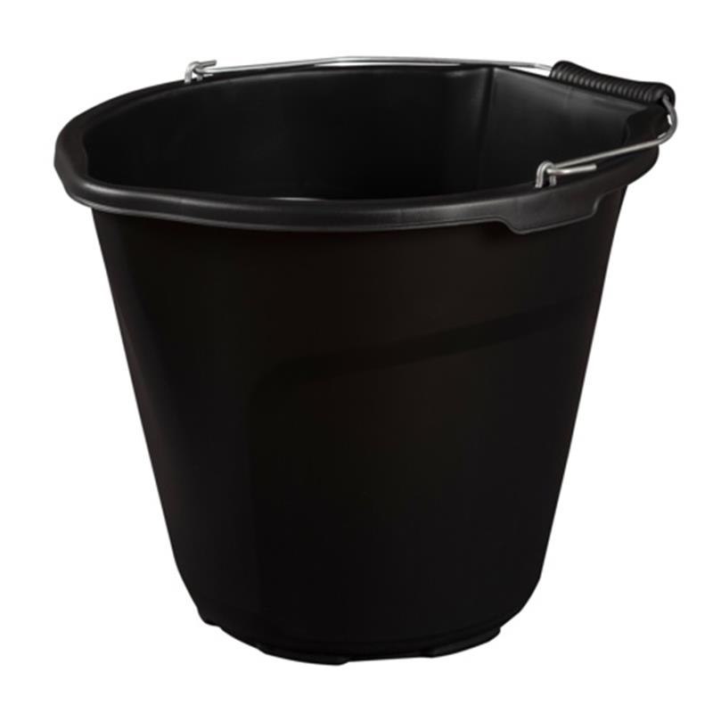 Plastic; 14 litre; Black Bucket