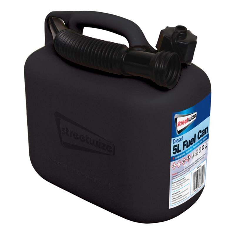 Poly Fuel Can Black 5Ltr