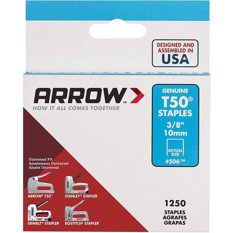 Arrow T50 Staples 10mm x 1250pk