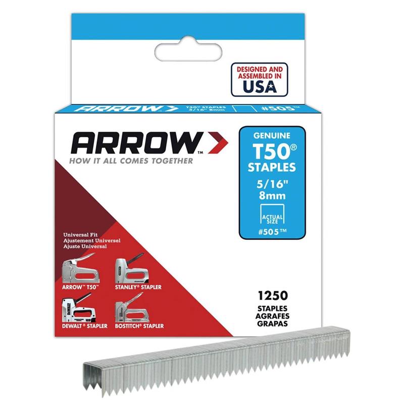 Arrow T50 Staples 8mm x 1250pk