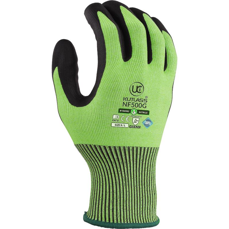 Hantex NFXD+ Premium ISO Cut D; Sz9 Nitrile Foam Glove