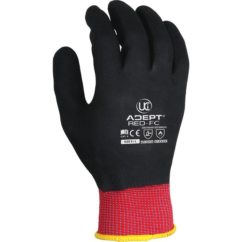 Adept Red Nitrile Coated Glove Size 8