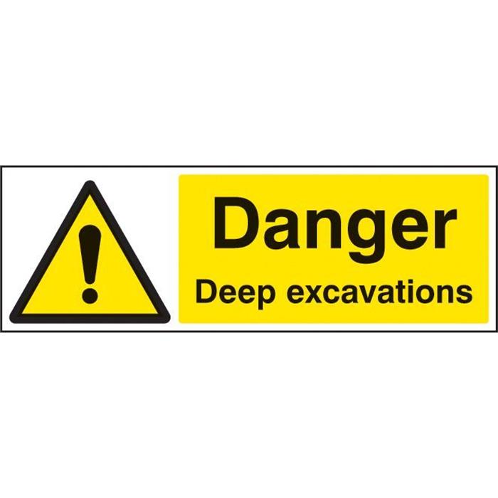 PVC Sign 600x200mm Danger Deep Excavations