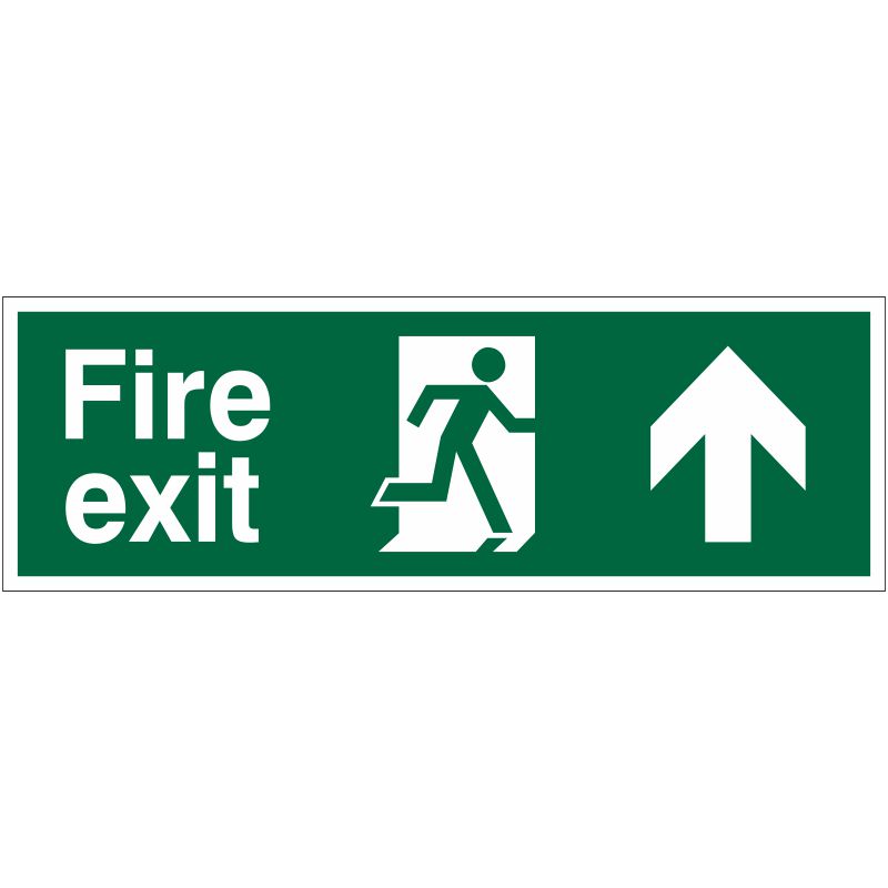PVC Sign 600x200mm Fire Exit Ahead