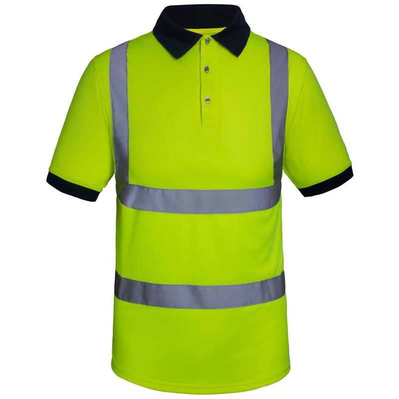 Short Sleeved Polo Shirt Yellow S EN ISO 20471 Class 2