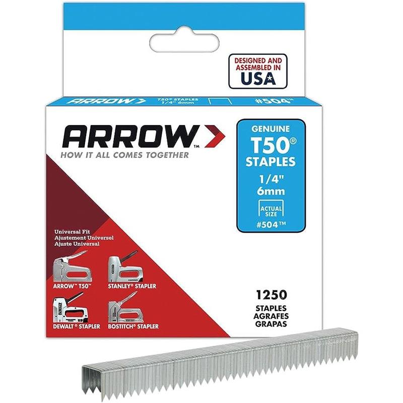 Arrow T50 Staples 6mm x1250 pk